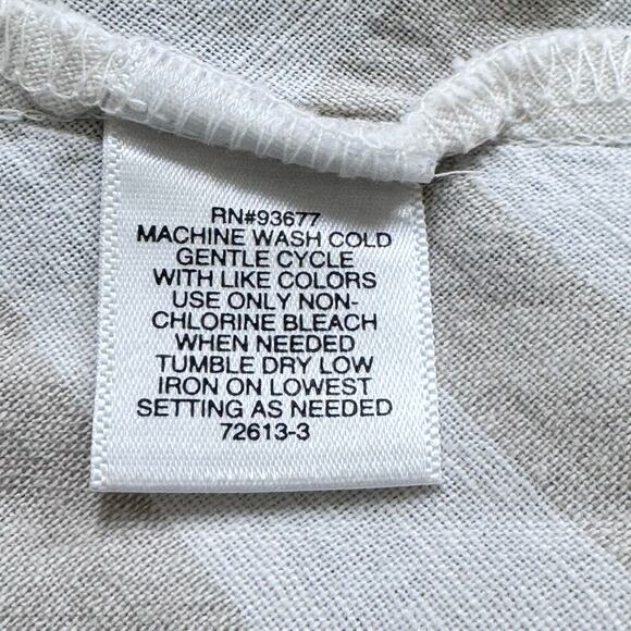 LIZ CLABORNE Linen Sleeveless Dress Neutral Flax Chevron Striped Plus Size 0X - Picture 10 of 10